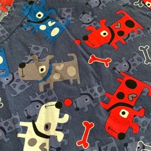 Dark blue puppy scrub top